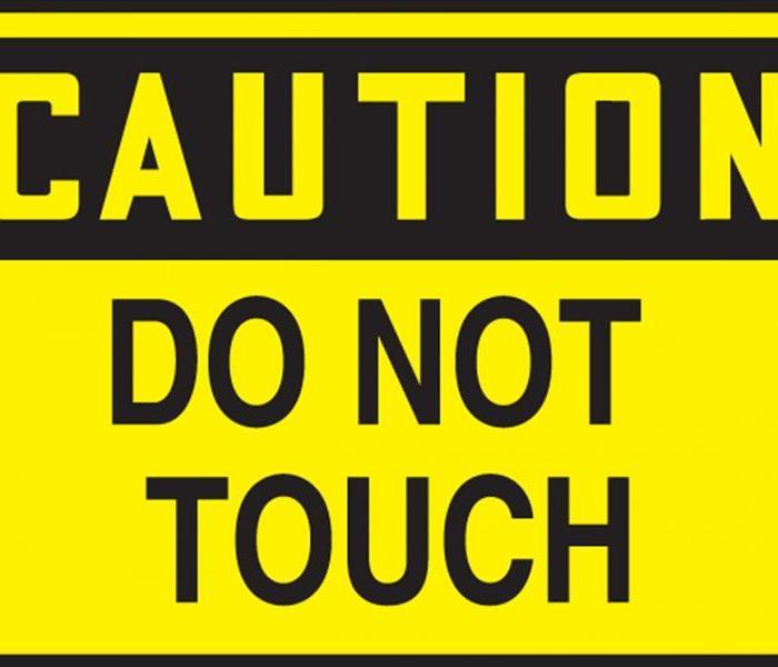 don't touch sign